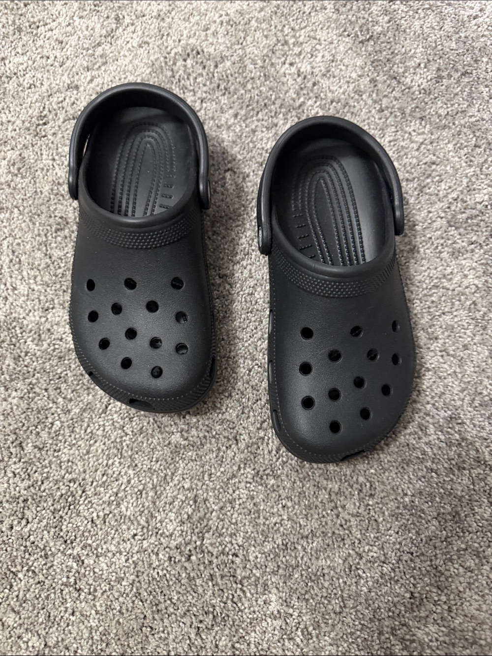 CROCS Black Classic Clogs with Heel Strap